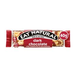 EAT NATURAL DARK CHOCOLATE WITH CRANBERRIES & MACADAMIA 40G BAR x 12